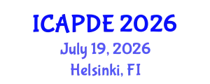 International Conference on Analysis and Partial Differential Equations (ICAPDE) July 19, 2026 - Helsinki, Finland