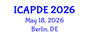 International Conference on Analysis and Partial Differential Equations (ICAPDE) May 18, 2026 - Berlin, Germany