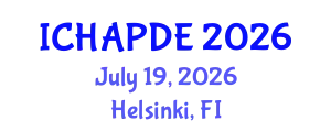 International Conference on Harmonic Analysis and Partial Differential Equations (ICHAPDE) July 19, 2026 - Helsinki, Finland