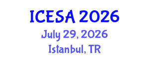 International Conference on Environmental Science and Applications (ICESA) July 29, 2026 - Istanbul, Turkey