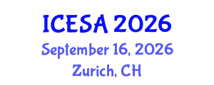 International Conference on Environmental Science and Applications (ICESA) September 16, 2026 - Zurich, Switzerland