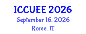 International Conference on Civil, Urban and Environmental Engineering (ICCUEE) September 16, 2026 - Rome, Italy