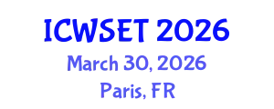 International Conference on Wood Science, Engineering and Technology (ICWSET) March 30, 2026 - Paris, France