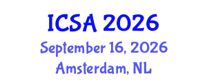 International Conference on Statistics and Applications (ICSA) September 16, 2026 - Amsterdam, Netherlands