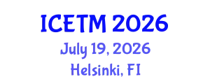 International Conference on Ethnomedicine and Traditional Medicine (ICETM) July 19, 2026 - Helsinki, Finland