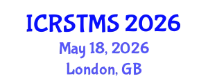 International Conference on Remote Sensing of Terrestrial and Marine Ecosystems (ICRSTMS) May 18, 2026 - London, United Kingdom