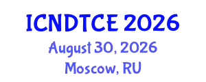 International Conference on Non-Destructive Testing in Civil Engineering (ICNDTCE) August 30, 2026 - Moscow, Russia