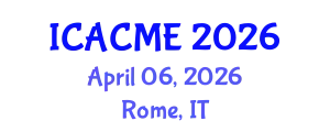 International Conference on Advanced Composites and Materials Engineering (ICACME) April 06, 2026 - Rome, Italy