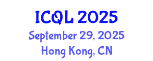 International Conference on Quantitative Linguistics (ICQL) September 29, 2025 - Hong Kong, China