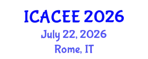 International Conference on Advances in Civil and Environmental Engineering (ICACEE) July 22, 2026 - Rome, Italy