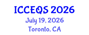 International Conference on Construction Engineering and Quantity Surveying (ICCEQS) July 19, 2026 - Toronto, Canada