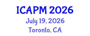 International Conference on Environmental Pollution Management (ICAPM) July 19, 2026 - Toronto, Canada