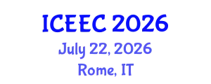 International Conference on Electrochemistry and Electroanalytical Chemistry (ICEEC) July 22, 2026 - Rome, Italy