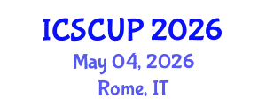 International Conference on Sustainable City and Urban Planning (ICSCUP) May 04, 2026 - Rome, Italy