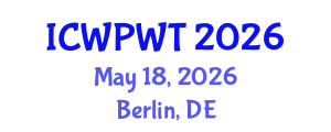 International Conference on Water Purification and Wastewater Technologies (ICWPWT) May 18, 2026 - Berlin, Germany