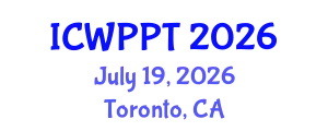 International Conference on Water Pollution and Purification Technologies (ICWPPT) July 19, 2026 - Toronto, Canada