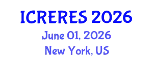 International Conference on Renewable Energy Resource and Energy Storage (ICRERES) June 01, 2026 - New York, United States