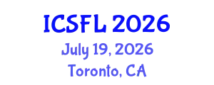 International Conference on Languages and Systemic Functional Linguistics (ICSFL) July 19, 2026 - Toronto, Canada