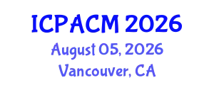 International Conference on Precision Agriculture and Crop Monitoring (ICPACM) August 05, 2026 - Vancouver, Canada
