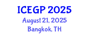 International Conference on Environmental Geology and Petroleum (ICEGP) August 21, 2025 - Bangkok, Thailand