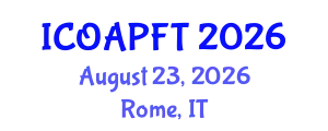 International Conference on Organic Agriculture and Poultry Farming Technologies (ICOAPFT) August 23, 2026 - Rome, Italy