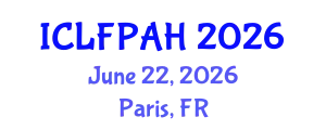 International Conference on Livestock Farming, Poultry and Animal Husbandry (ICLFPAH) June 22, 2026 - Paris, France