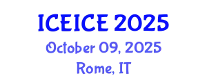 International Conference on Energy Industry and Clean Energy (ICEICE) October 09, 2025 - Rome, Italy