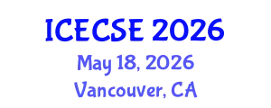 International Conference on Energy Conservation and Solar Energy (ICECSE) May 18, 2026 - Vancouver, Canada
