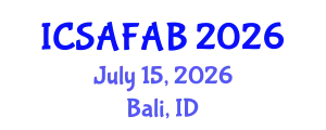International Conference on Soil, Agriculture, Food and Agricultural Biotechnology (ICSAFAB) July 15, 2026 - Bali, Indonesia