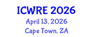 International Conference on Water Resources and Environment (ICWRE) April 13, 2026 - Cape Town, South Africa