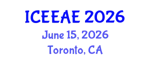 International Conference on Energy Efficiency and Alternative Energy (ICEEAE) June 15, 2026 - Toronto, Canada