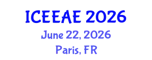 International Conference on Electrochemical Engineering and Applied Electrochemistry (ICEEAE) June 22, 2026 - Paris, France