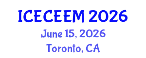 International Conference on Electronics, Communication Engineering and Electronic Media (ICECEEM) June 15, 2026 - Toronto, Canada