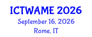 International Conference on Technologies in Water, Agriculture Microbiology and Ecotoxicology (ICTWAME) September 16, 2026 - Rome, Italy