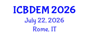 International Conference on Biomedical Device Engineering and Materials (ICBDEM) July 22, 2026 - Rome, Italy
