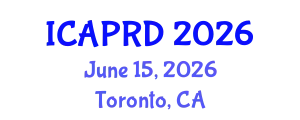 International Conference on Agricultural Policies and Rural Development (ICAPRD) June 15, 2026 - Toronto, Canada