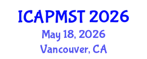 International Conference on Air Pollution Management System and Technology (ICAPMST) May 18, 2026 - Vancouver, Canada
