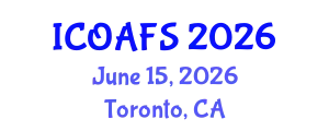 International Conference on Organic Agriculture and Farming Systems (ICOAFS) June 15, 2026 - Toronto, Canada