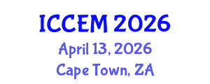 International Conference on Coastal Engineering and Modelling (ICCEM) April 13, 2026 - Cape Town, South Africa