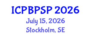 International Conference on Political Behavior, Political Science and Participation (ICPBPSP) July 15, 2026 - Stockholm, Sweden