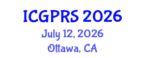 International Conference on Geomatics, Photogrammetry and Remote Sensing (ICGPRS) July 12, 2026 - Ottawa, Canada