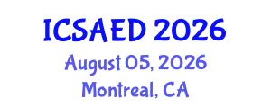 International Conference on Sustainable Agricultural and Environmental Development (ICSAED) August 05, 2026 - Montreal, Canada