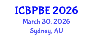 International Conference on Building Physics and Built Environment (ICBPBE) March 30, 2026 - Sydney, Australia
