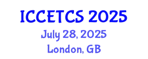 International Conference on Construction Engineering Technology and Construction Safety (ICCETCS) July 28, 2025 - London, United Kingdom