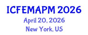 International Conference on Finance, Empirical Methods and Asset Pricing Models (ICFEMAPM) April 20, 2026 - New York, United States