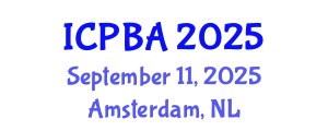 International Conference on Plant Biotechnology and Agriculture (ICPBA) September 11, 2025 - Amsterdam, Netherlands