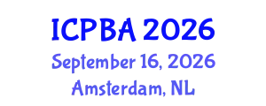 International Conference on Plant Biotechnology and Agriculture (ICPBA) September 16, 2026 - Amsterdam, Netherlands