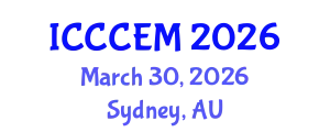 International Conference on Construction and Civil Engineering Management (ICCCEM) March 30, 2026 - Sydney, Australia