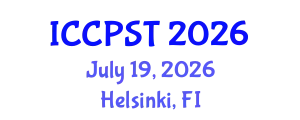 International Conference on Chemical Process Safety and Toxicology (ICCPST) July 19, 2026 - Helsinki, Finland