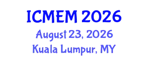 International Conference on Marine Environmental Modeling (ICMEM) August 23, 2026 - Kuala Lumpur, Malaysia